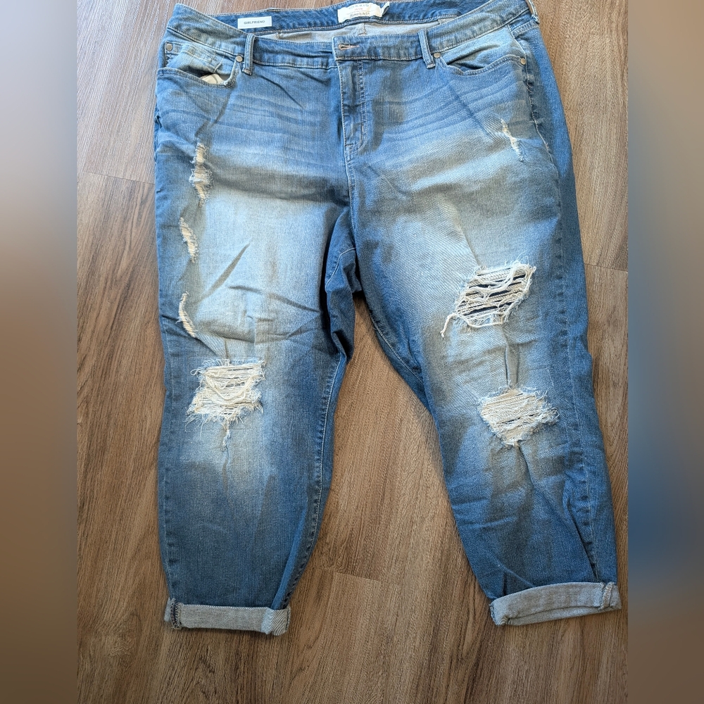 Torrid Medium Wash Distressed Blue Jeans